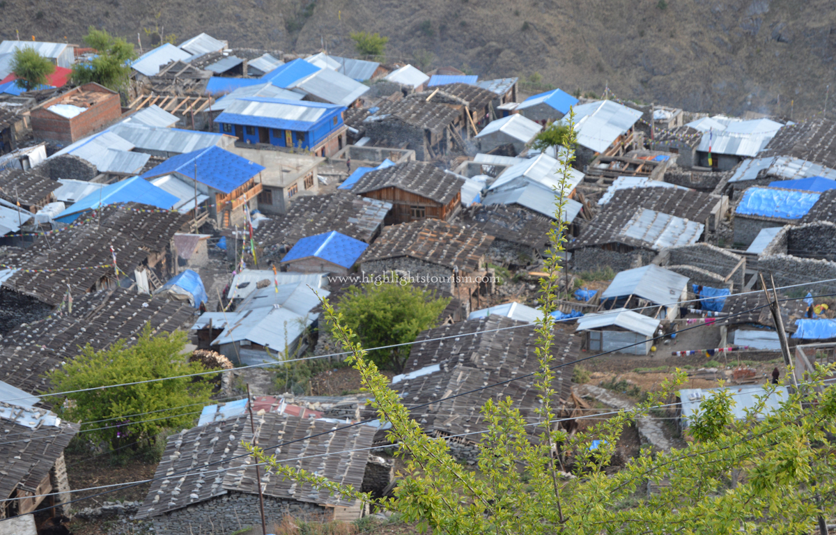 Gatlang village on the way to Paldor peak