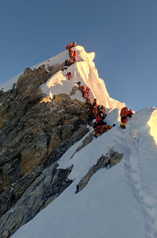 Traffic jam at Mt. Everest