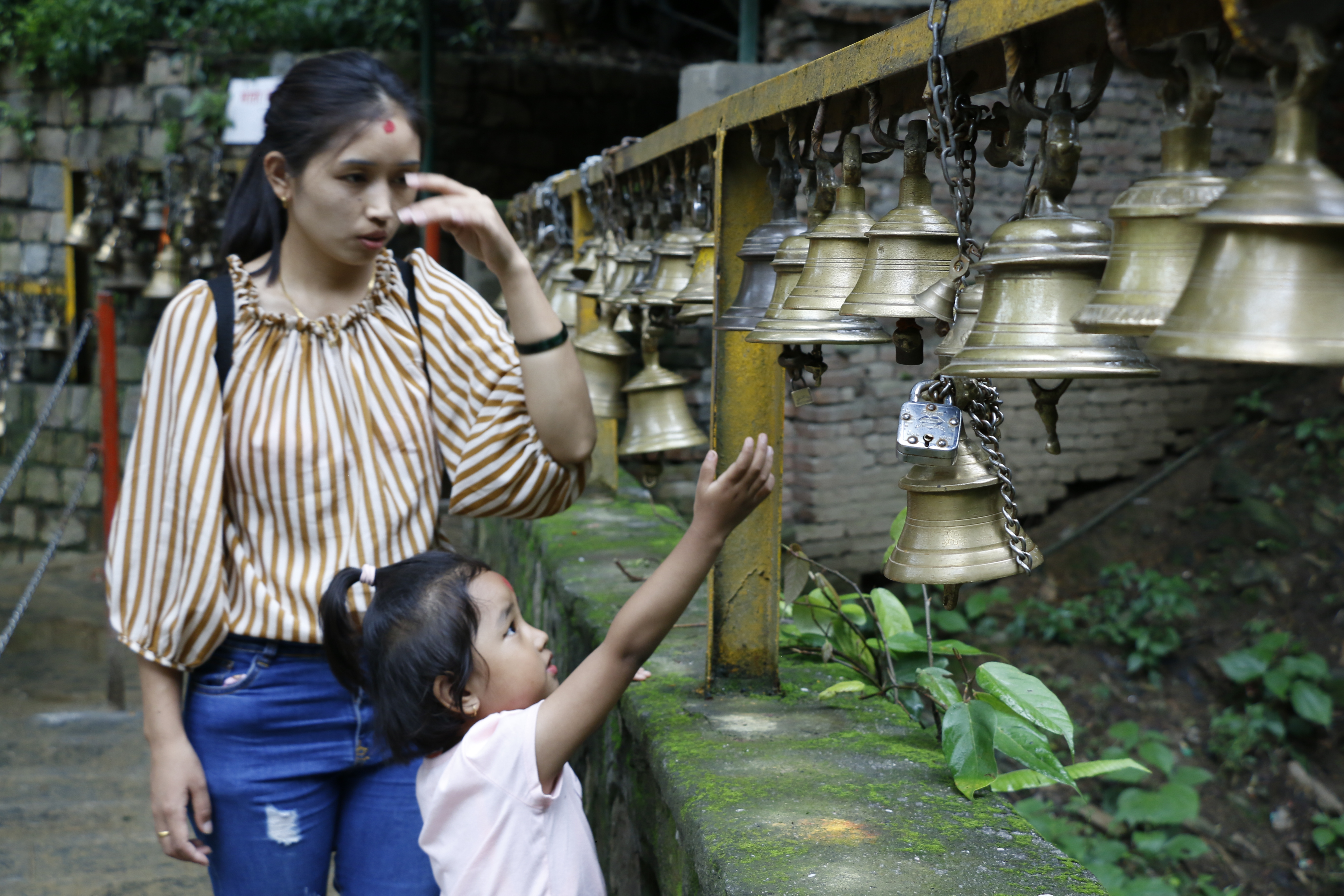 visitors ringing the bell 