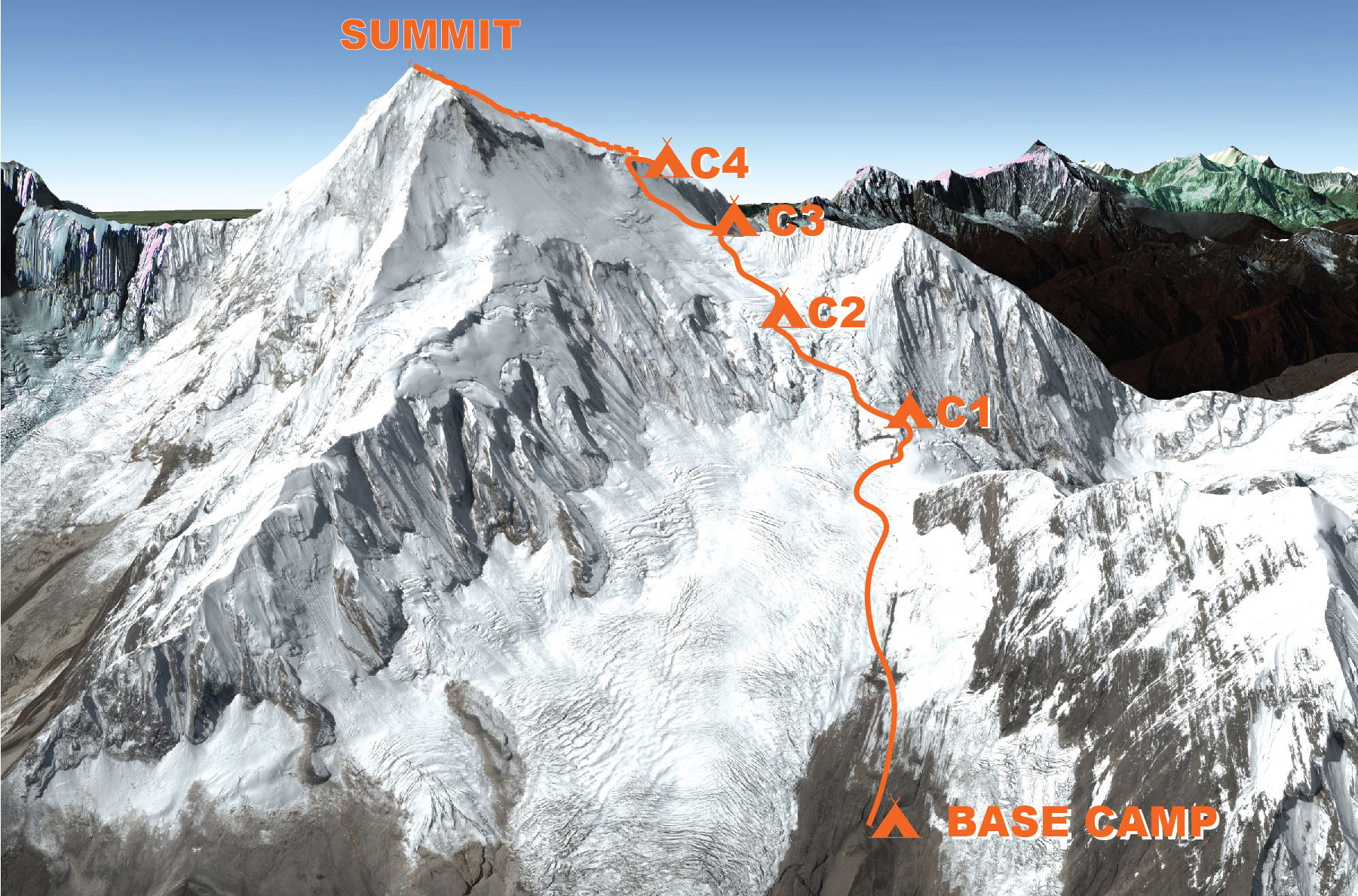 Manaslu Climbing Map